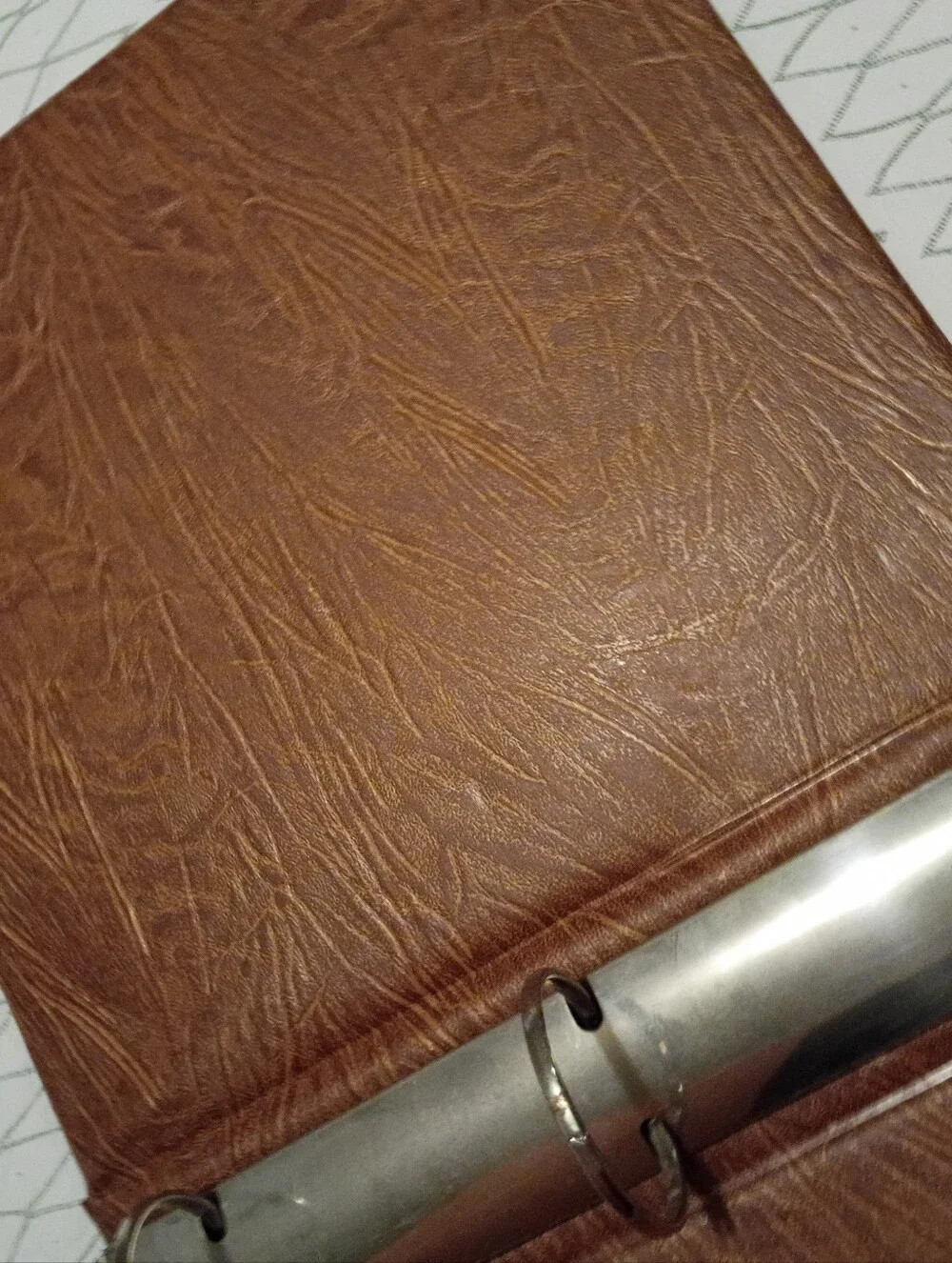 Vintage Brown Faux-Leather Binder/Photo Album